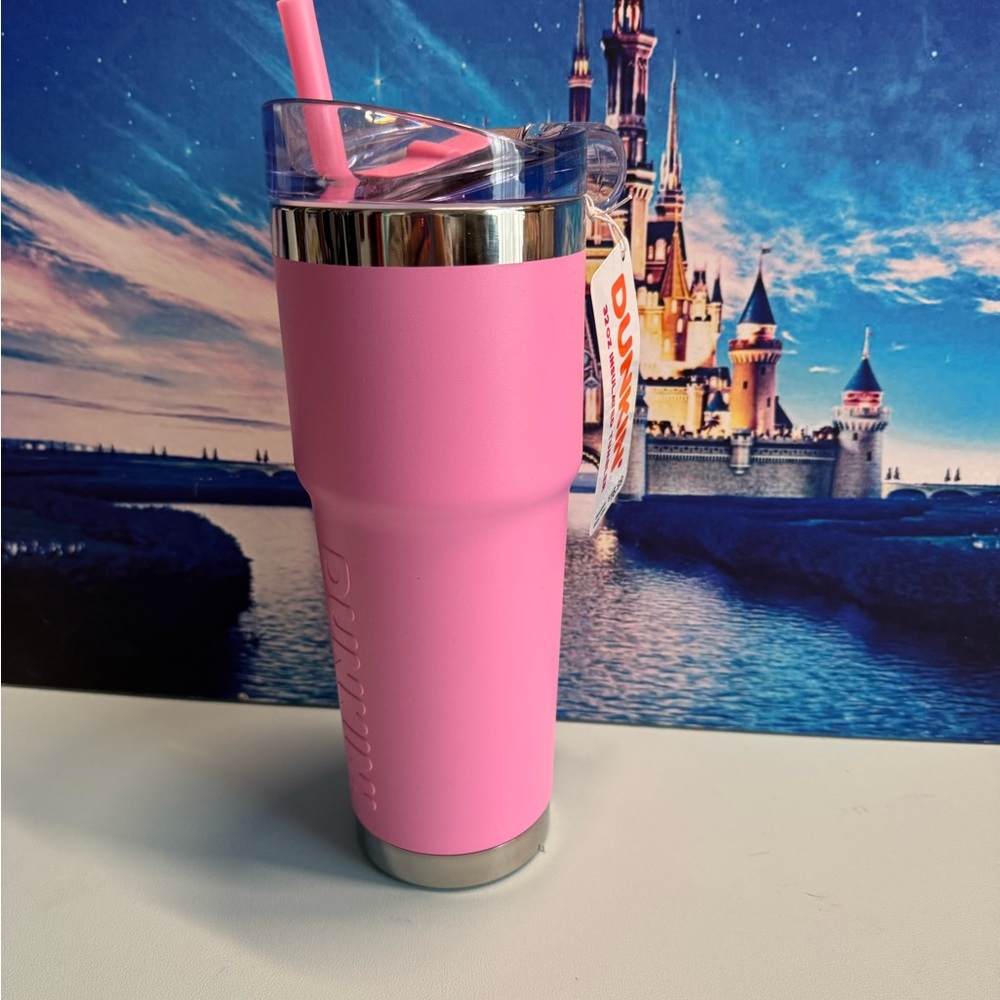Dunkin' Pink Tumbler with Straw